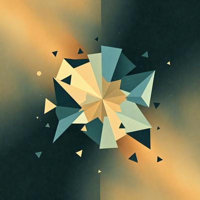 The primary subject of the image is a geometric pattern, which appears to be a combination of blue and yellow triangles. The setting is a black background, which contrasts with the vibrant colors of the pattern. The visual style of the image is a digital art or illustration, as it is a well-defined and intricate design. The dominant colors in the image are blue and yellow, creating a lively and energetic atmosphere.